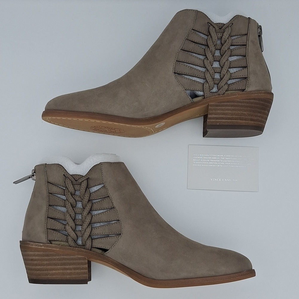 NIB VINCE CAMUTO Prestetta Bootie - Foxy True Suede, Taupe - Picture 4 of 16